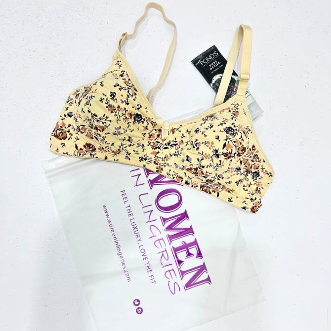 Silk Milky Flowers Bra