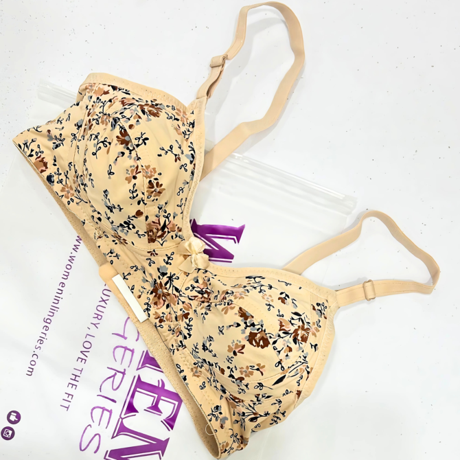 Silk Milky Flowers Bra